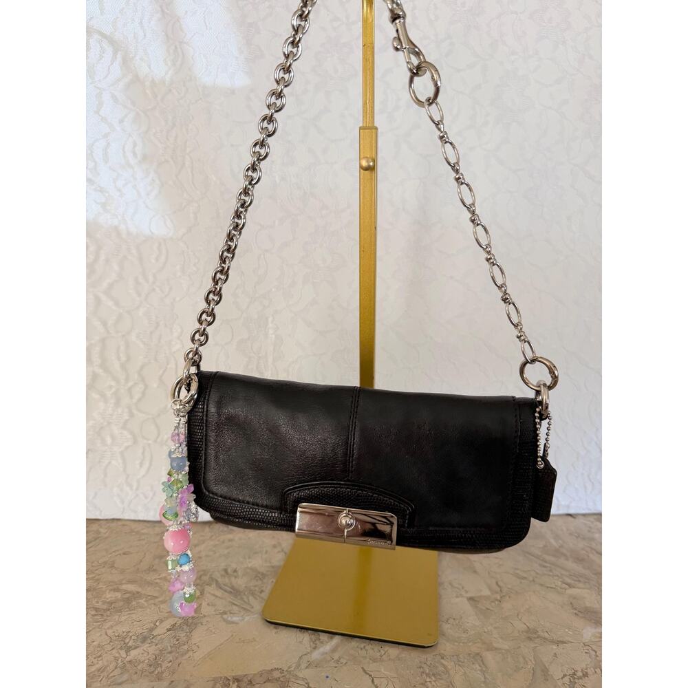 Vintage Y2K Coach Kristin black wristlet cell phone bag mini bag - Picture 3 of 16